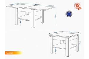 TABLE BASSE LEONOR EXTENSIBLE JUSQU'À 130 CM
