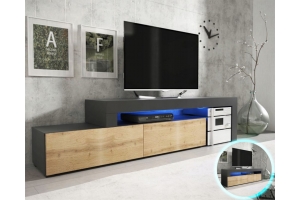 MEUBLE TV FLEX FACADES LAQUEES - EXTENSIBLE ANGLE MODULABLE 148 à 280 cm