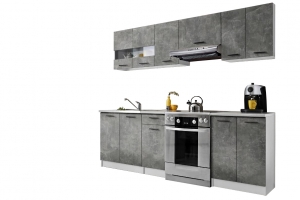 CUISINE BIGO FINITION BETON 7 ÉLÉMENTS 240 CM