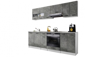 CUISINE BIGO FINITION BETON 8 ÉLÉMENTS 240 CM