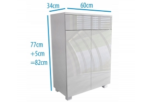 LAVEO 60 CM - Meuble salle de bain en BLANC laqué à accrocher ou poser