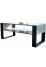 TABLE BASSE LOVY BLANC / NOIR - STYLE INDUSTRIEL - 120cm x 64 cm