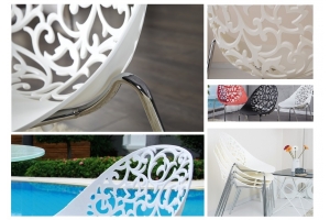 Chaise Design Fleurs Scultées