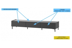 ITALIA MEUBLE TV TIROIRS - 180 CM