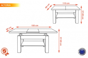 ACTORIA TABLE BASSE RELEVABLE