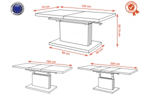 JAGGER - TABLE BASSE RELEVABLE ET EXTENSIBLE