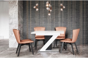 EVAN - BLANC LAQUÉ et NOIR LAQUÉ