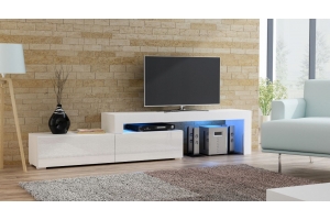 MEUBLE TV FLEX FACADES LAQUEES - EXTENSIBLE ANGLE MODULABLE 148 à 280 cm