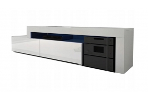 MEUBLE TV FLEX FACADES LAQUEES - EXTENSIBLE ANGLE MODULABLE 148 à 280 cm