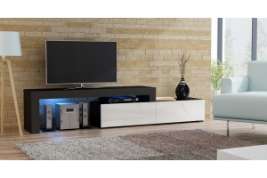 MEUBLE TV FLEX FACADES LAQUEES - EXTENSIBLE ANGLE MODULABLE 148 à 280 cm