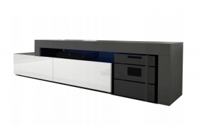 MEUBLE TV FLEX FACADES LAQUEES - EXTENSIBLE ANGLE MODULABLE 148 à 280 cm