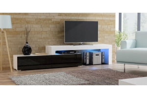 MEUBLE TV FLEX FACADES LAQUEES - EXTENSIBLE ANGLE MODULABLE 148 à 280 cm