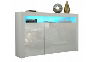Buffet JIVE 145 cm blanc laqué avec LEDS