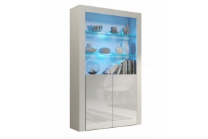 Vitrine JIVE 90 cm blanc laqué avec LEDS
