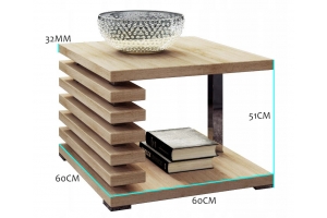TABLE BASSE TOKYO BOIS SONOMA DESIGN 60 x 60 HAUTEUR 51 CM