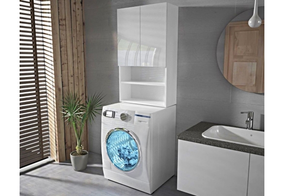 Laveo - Meuble pour machine à laver en laqué à accrocher 60 cm
