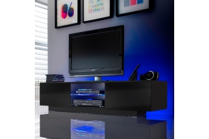 Meuble TV Giorgio suspendu ou à poser au sol - avec ses lumières LED RGB USB