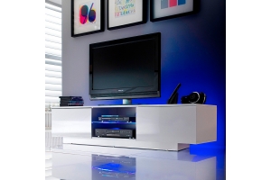 Meuble TV Giorgio suspendu ou à poser au sol - avec ses lumières LED RGB USB