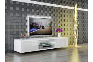 Meuble TV Giorgio suspendu ou à poser au sol - avec ses lumières LED RGB USB