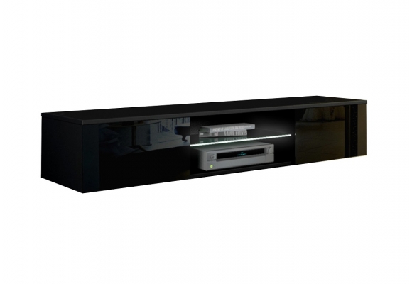 Meuble TV Giorgio suspendu ou à poser au sol - avec ses lumières LED RGB USB